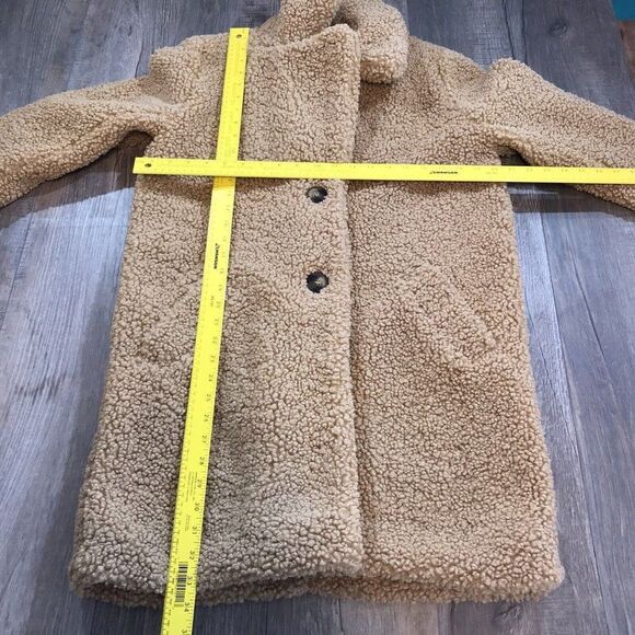 C&C California Womens Beige Teddy Bear Coat Jacket Size Medium - Picture 12 of 15